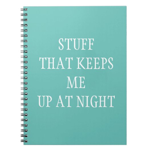 Stuf dat me 's nachts wakker houdt notitieboek (Voorkant)