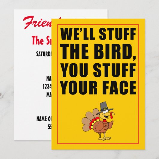 Stuf je vriendschappelijke uitnodiging af (Voorkant / Achterkant)