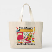 Stuf van de tweede klas van de leraar grote tote bag (Achterkant)