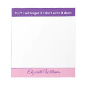 Stuff I will forget name pink purple Notitieblok (Voorkant)
