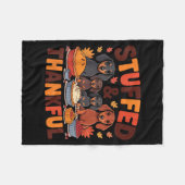 Stuffed And Thankful Dachshund Funny Thanksgiving  Fleece Deken (Voorkant (Horizontaal))