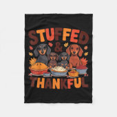 Stuffed And Thankful Dachshund Funny Thanksgiving  Fleece Deken (Voorkant)