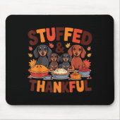 Stuffed And Thankful Dachshund Funny Thanksgiving  Muismat (Voorkant)