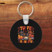 Stuffed And Thankful Dachshund Funny Thanksgiving  Sleutelhanger (Voorkant)