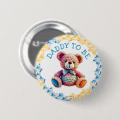 Stuffed Animals Boy's | Dad To Be Baby Shower Ronde Button 5,7 Cm (Voorkant /achterkant)