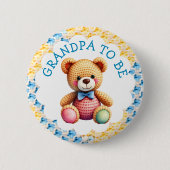 Stuffed Animals | Grandpa to Be Baby Shower Ronde Button 5,7 Cm (Voorkant)