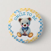 Stuffed Animals | Uncle to Be Baby Shower Ronde Button 5,7 Cm (Voorkant)