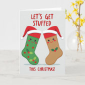 Stuffed Christmas Stocking Card Kaart (Gele Bloem)