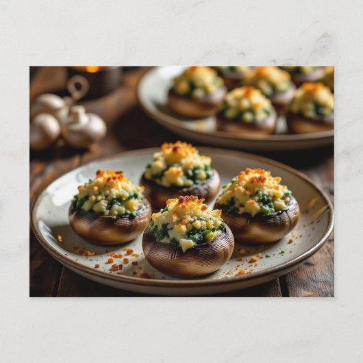 Stuffed Mushroom Recipe Card Briefkaart (Voorkant)
