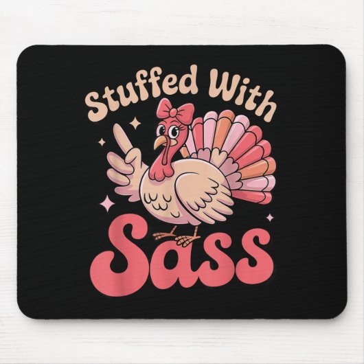 Stuffed With S Turkey Cute Nk Coquette Thanksgivin Muismat (Voorkant)