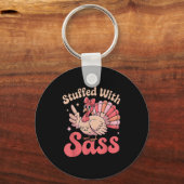 Stuffed With S Turkey Cute Nk Coquette Thanksgivin Sleutelhanger (Voorkant)