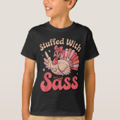 Stuffed With S Turkey Cute Nk Coquette Thanksgivin T-shirt (Voorkant)