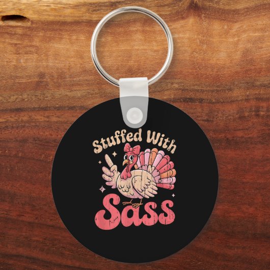 Stuffed With S, Turkey Kids, Funny Nk Coquette Bow Sleutelhanger (Voorkant)