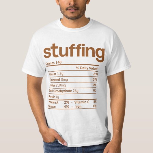 Stuffing Nutrition Facts Funny Thanksgiving Christ T-shirt (Voorkant)