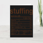 Stuffing Nutrition Facts Funny Thanksgiving Food C Kaart (Voorkant)