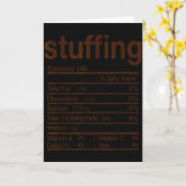 Stuffing Nutrition Facts Funny Thanksgiving Food C Kaart (Gele Bloem)