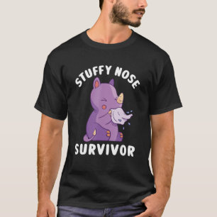 Stuffy Nose Survivor Rhino Koude Mannen Vrouwen Ki T-shirt