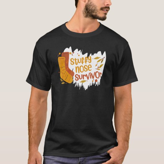 Stuffy Nose Survivor Winter Cold Humor Flu Snowma T-shirt (Voorkant)