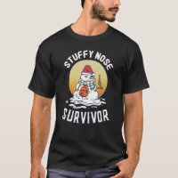 Stuffy Nose Survivor Winter Cold Humor Flu Snowman