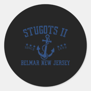 Stugots Belmar Nj Touw Retro Sarcastisch Grappig B Ronde Sticker