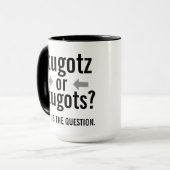Stugotz of Stugots - Dat is de vraag. Italiaans Mok (Voorkant links)