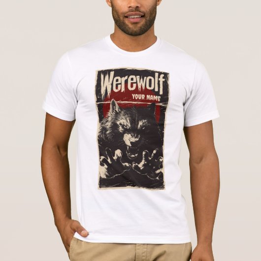Stuitende weerwolf in het Volle Maan  Monster T-shirt (Voorkant)