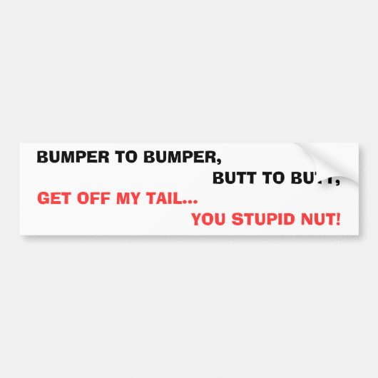 STUITER OP STUITER BUMPERSTICKER (Voorkant)
