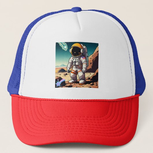 "Stuiteren op nieuwe werelden" Trucker Pet (Voorkant)