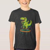 Stuiterende Dino Pret Tri-Blend Shirt (Voorkant)