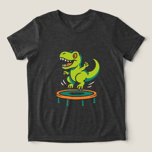 Stuiterende Dino Pret Tri-Blend Shirt (Design voorkant)