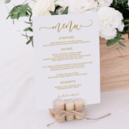 Stuitserige kalligrafie krullerig (plat goud) Trou Menu