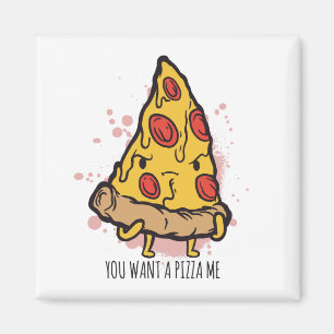 Stuk Pizza Grappige Eter Uitdrukking Ontwerp Magneet
