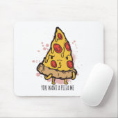 Stuk Pizza Grappige Eter Uitdrukking Ontwerp Muismat (Met muis)