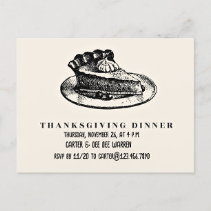 Stuk taart - Thanksgiving uitnodiging