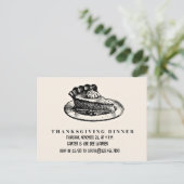 Stuk taart - Thanksgiving uitnodiging Briefkaart (Staand voorkant)