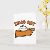 Stuk uit Pie Retro Grappige Thanksgiving Herfst Gr Kaart (Gele Bloem)