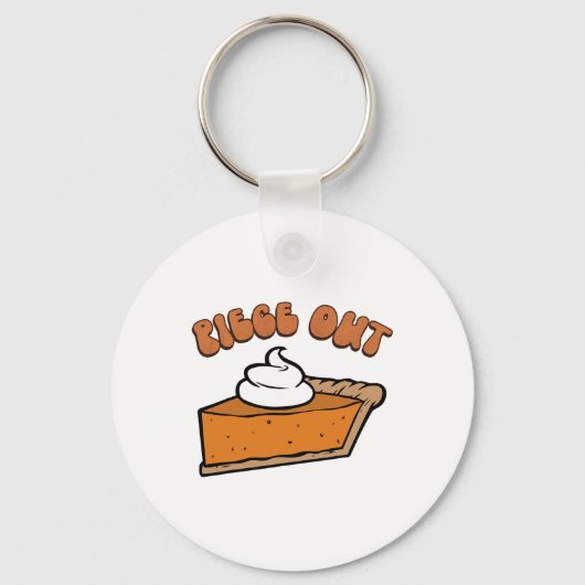 Stuk uit Pie Retro Grappige Thanksgiving Herfst Gr Sleutelhanger (Voorkant)