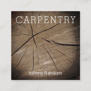 Stuk van houten boomstam faux blik vierkante visitekaartje