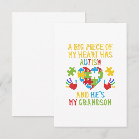 stuk van mijn hart kleinzoon bedankkaart (Voorkant / Achterkant)