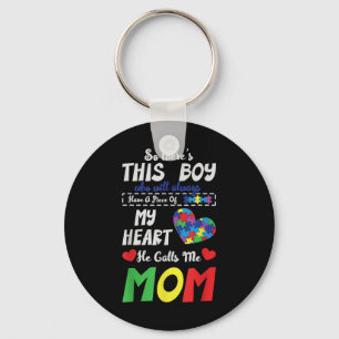 Stuk van mijn hart Mama Son Autistisch Kinder Auti Sleutelhanger
