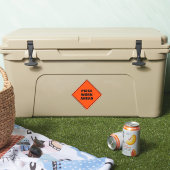 Stuk werk vooruit diamant voorzichtigheid verkeers sticker (Koeler)