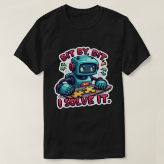 Stukje bij beetje los ik het op grappige programme t-shirt