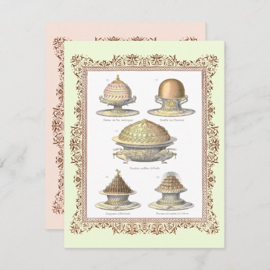 Stukje Cake Cooking Chef's School Afstuderen Kaart (Voorkant / Achterkant)