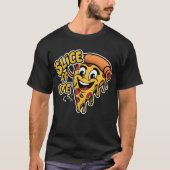 stukje leven pizza t-shirt (Voorkant)