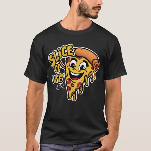 stukje leven pizza t-shirt (Voorkant)
