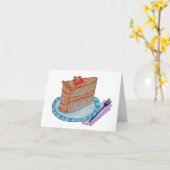 Stukje Taart Verjaardag Kaart (Gele Bloem)