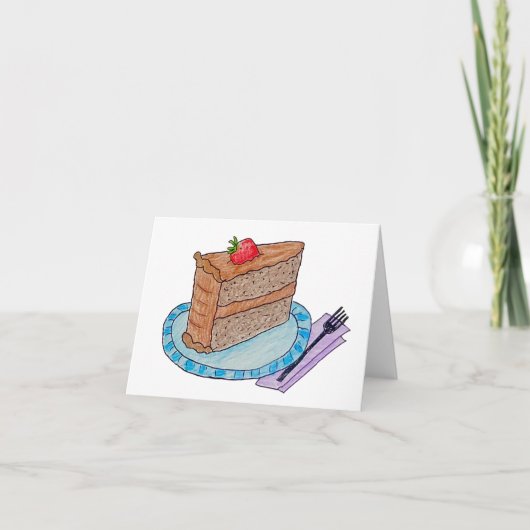 Stukje Taart Verjaardag Kaart (Voorkant)