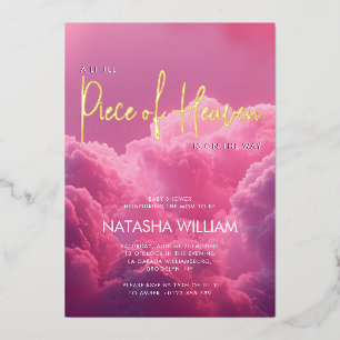 Stukje van de hemel is op weg Dreamy Magical Folie Uitnodiging