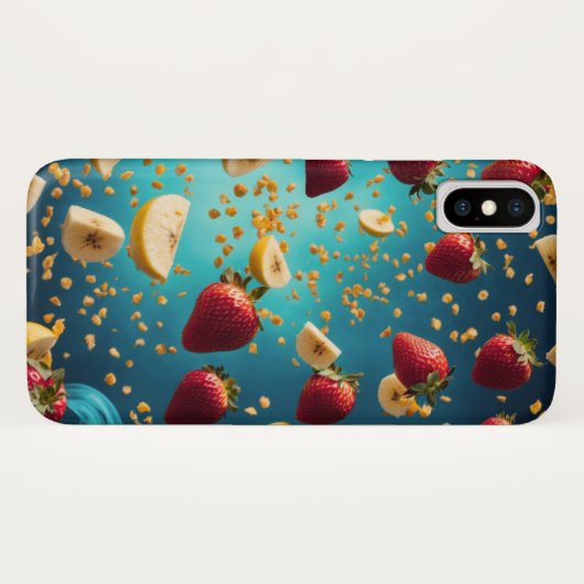 stukjes bananen en aardbeien Case-Mate iPhone case (Achterkant (horizontaal))