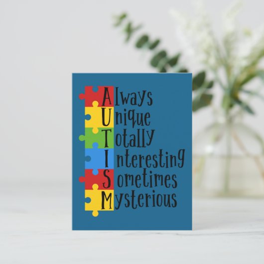 Stukken autisme briefkaart (Staand voorkant)